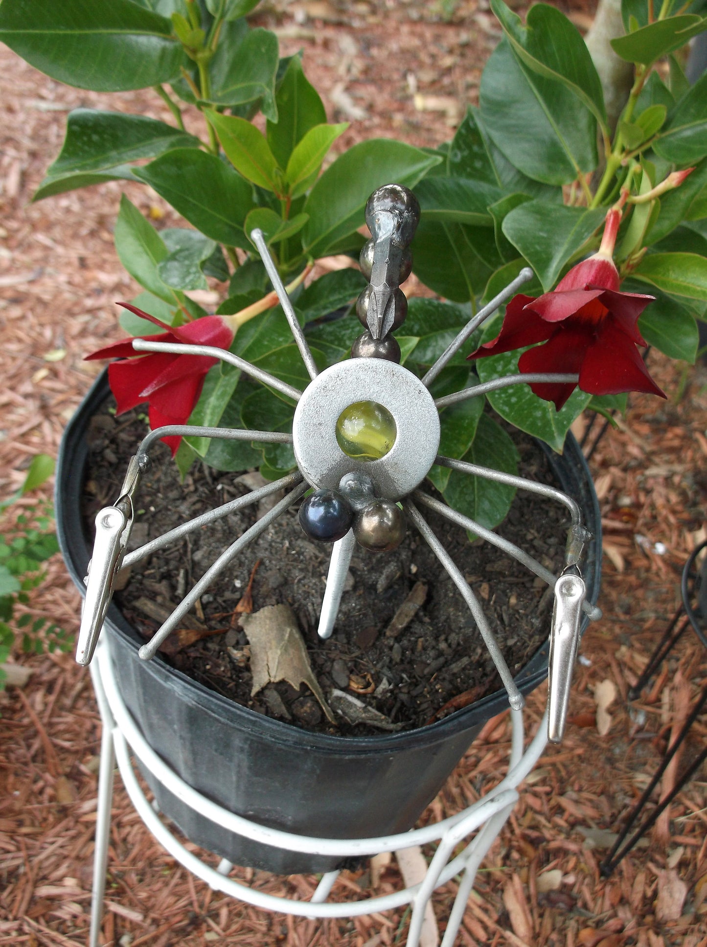 Orange Scorpion garden stake, yard art