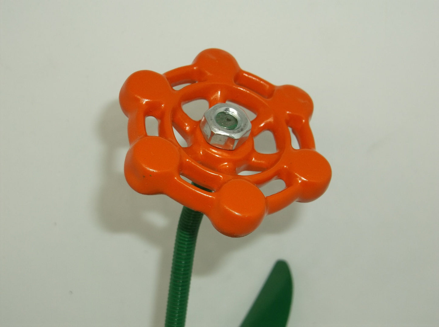 Orange Metal Flowers, Sculptured Floral Decor, Faucet Flower