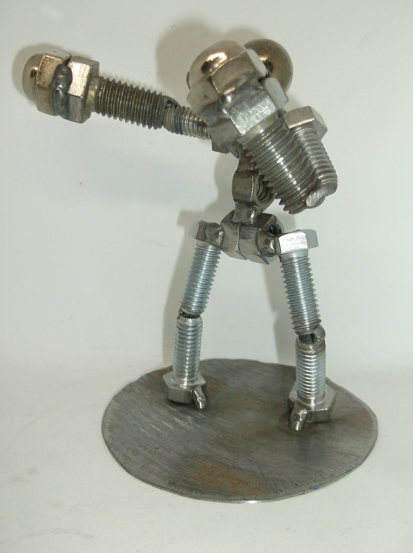 Boxer Metal Bolt Figurine, Fighter, Athlete, Upcycled Metal Figurine