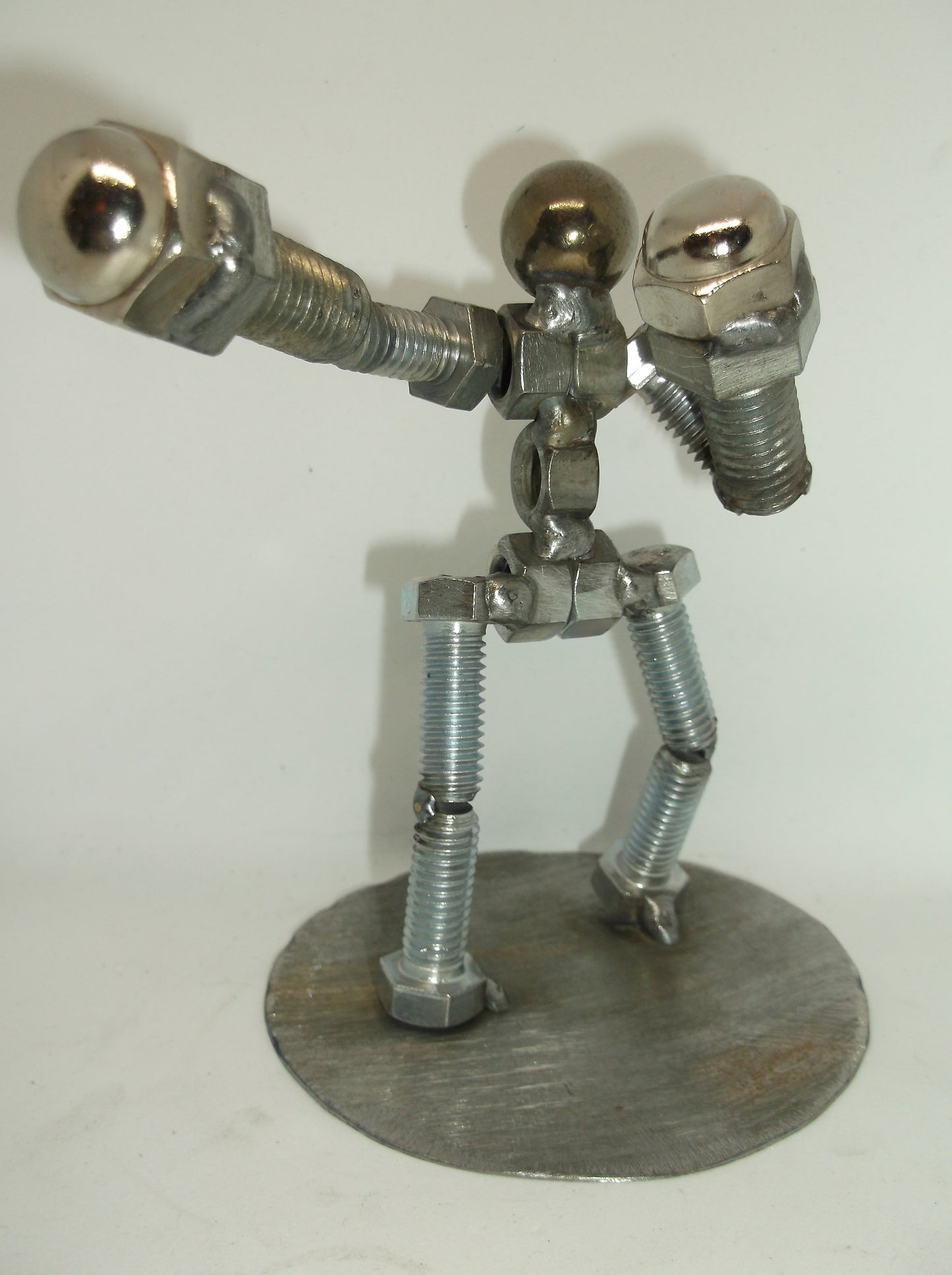 Boxer Metal Bolt Figurine, Fighter, Athlete, Upcycled Metal Figurine