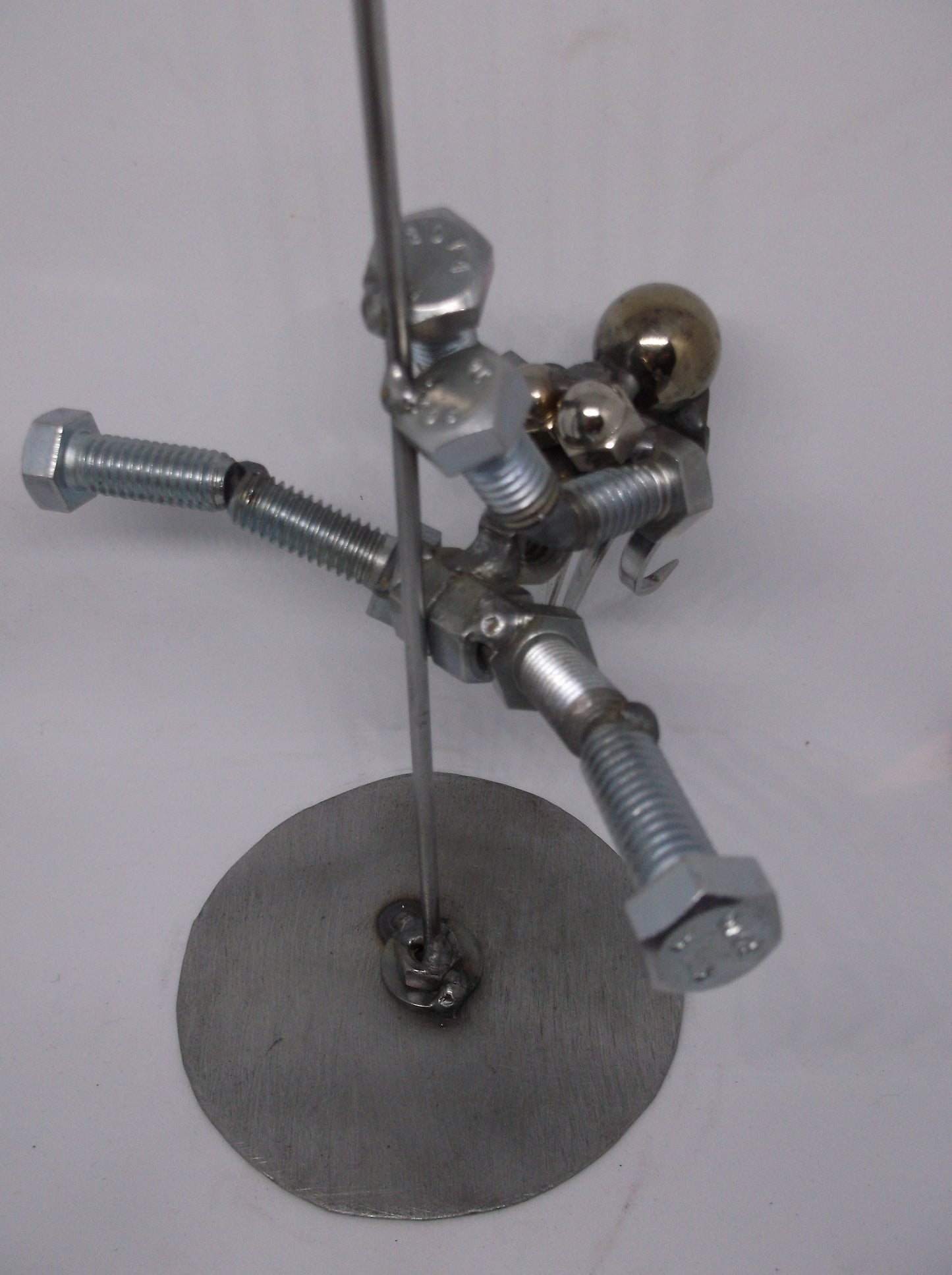 Exotic Dancer, Pole Dancer Metal Bolt Figurine, Up cycled Art
