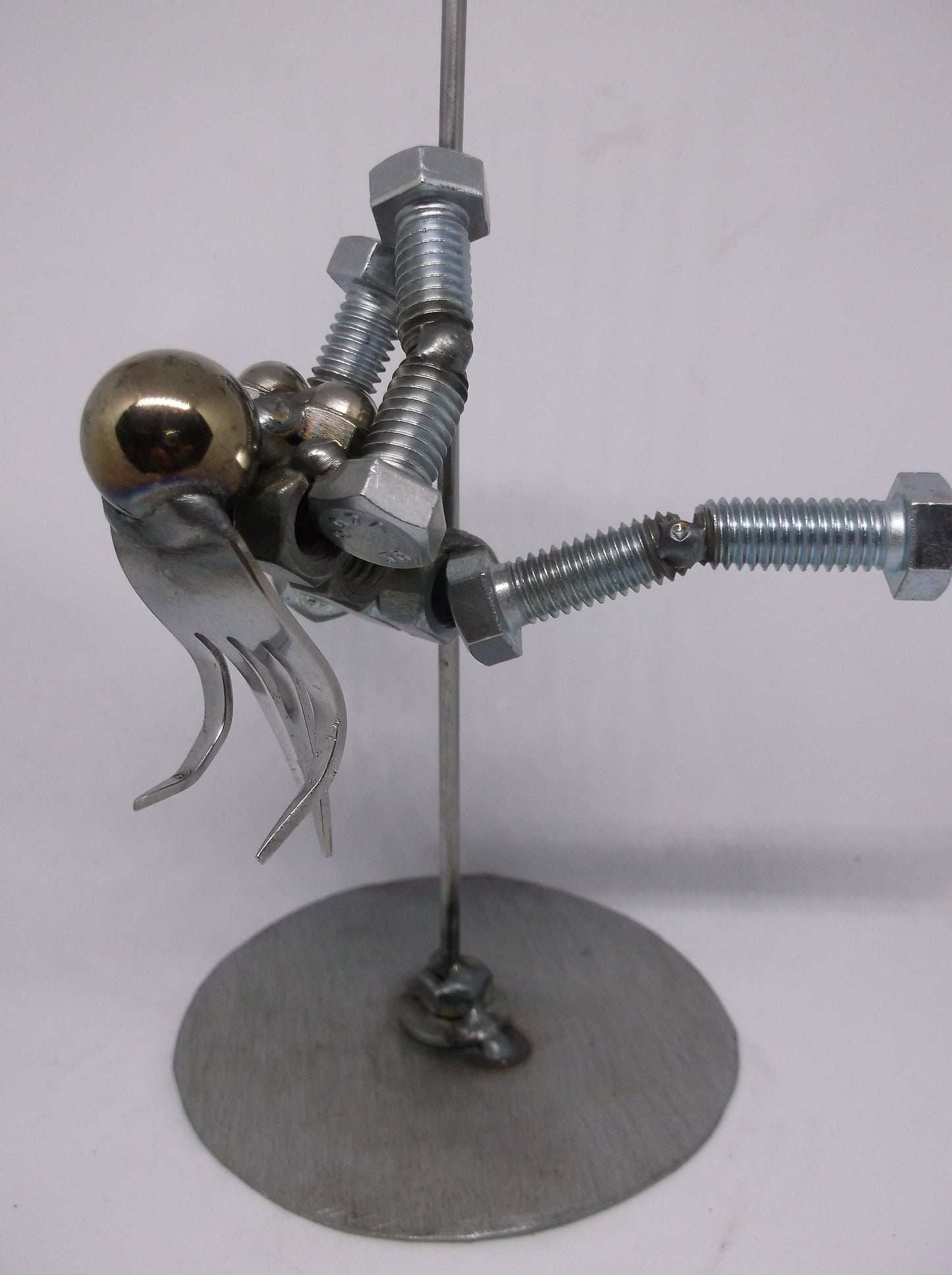 Exotic Dancer, Pole Dancer Metal Bolt Figurine, Up cycled Art