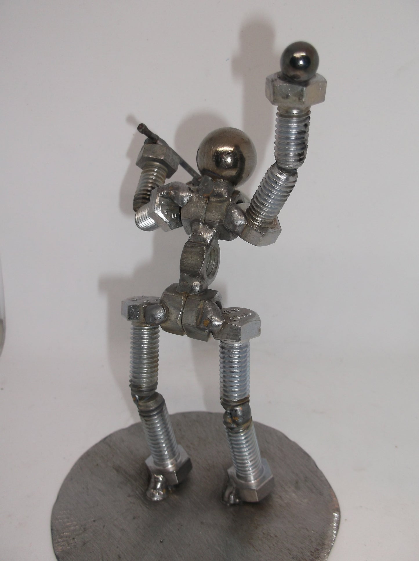 Tennis Player Metal Bolt Figurine, Athlete, Sports figure, Up cycled Welded Art