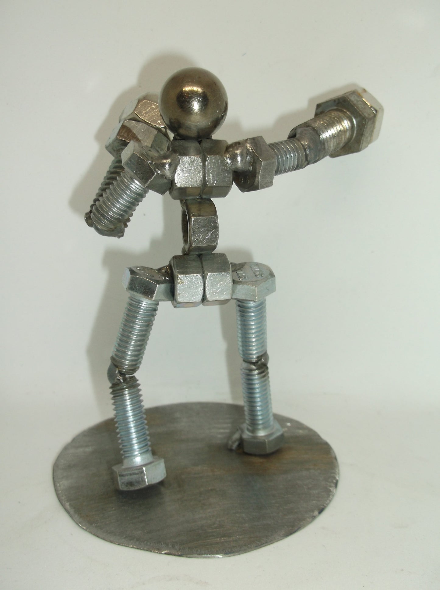 Boxer Metal Bolt Figurine, Fighter, Athlete, Upcycled Metal Figurine