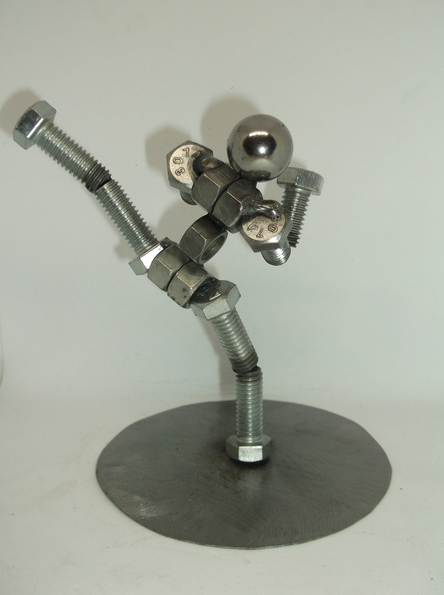 Kick Boxer, Metal Bolt Figurine, karate fighter Athlete,