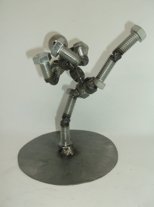 Kick Boxer, Metal Bolt Figurine, karate fighter Athlete,