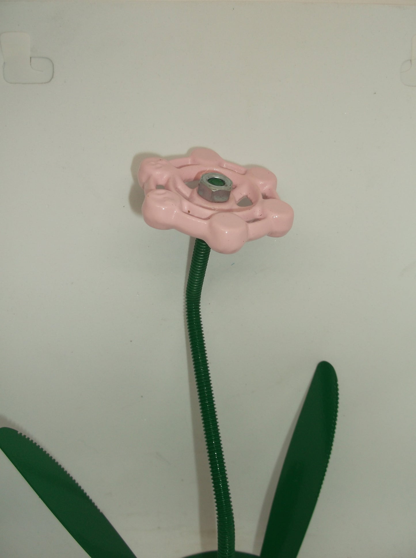 Pink Metal Flowers, Sculptured Floral Decor, Faucet Flower