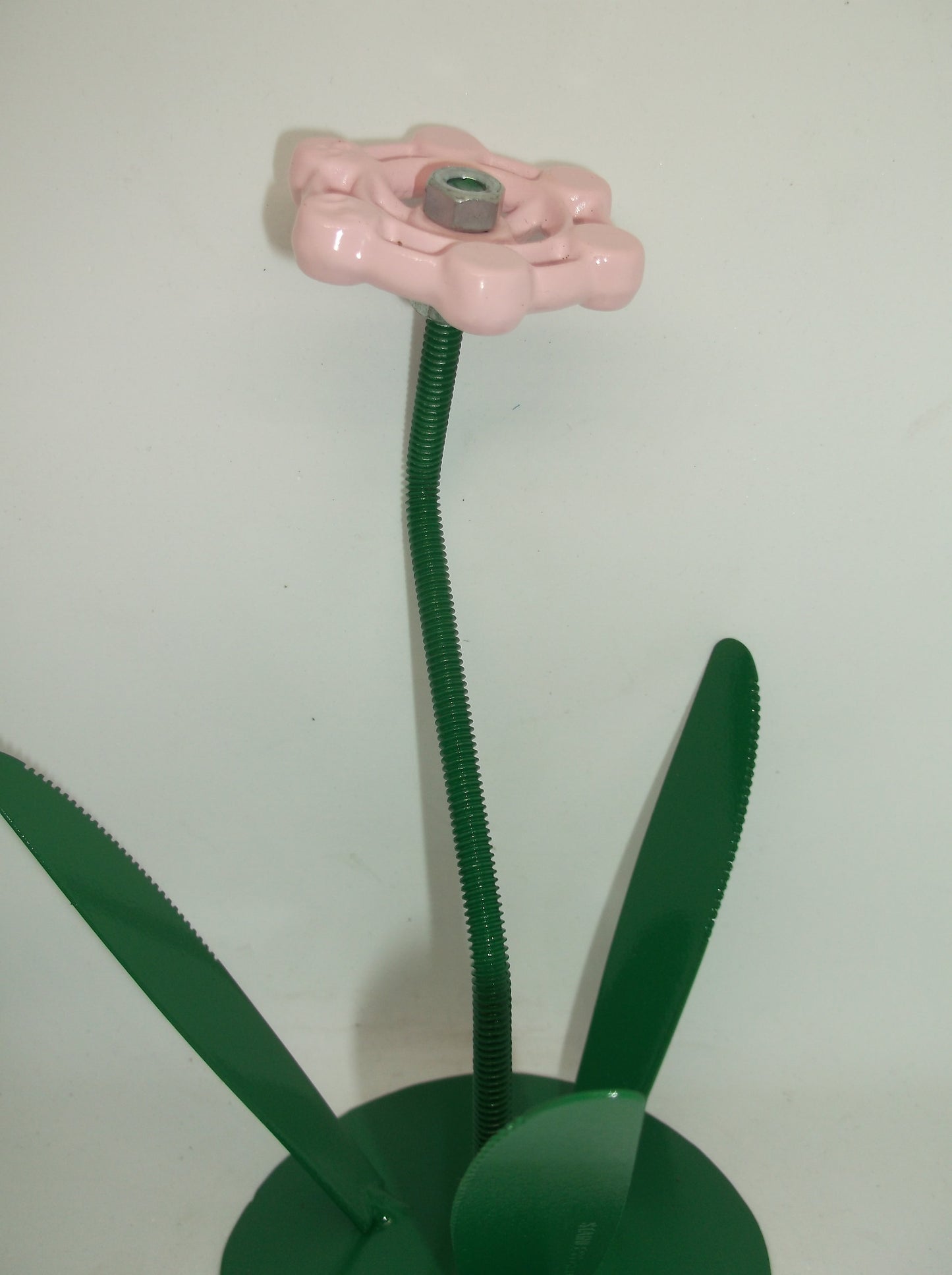 Pink Metal Flowers, Sculptured Floral Decor, Faucet Flower