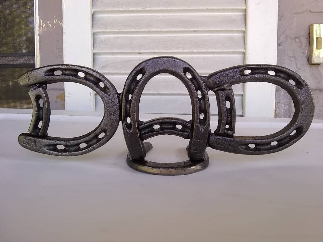 Horseshoe Present for Dad, Fathers Day Welded Metal Art