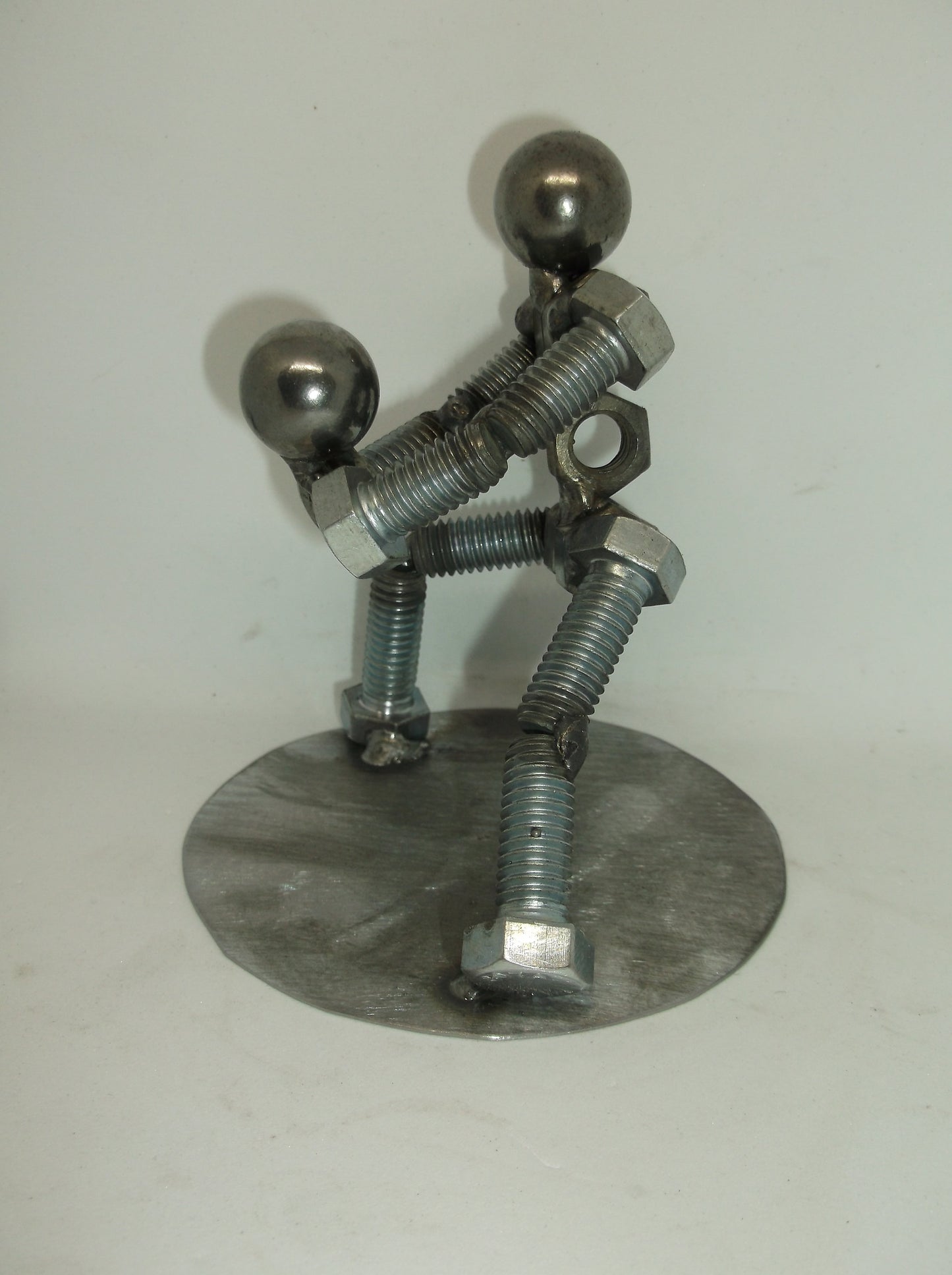 Volleyball Player, Metal Figurine, Upcycled Metal Art