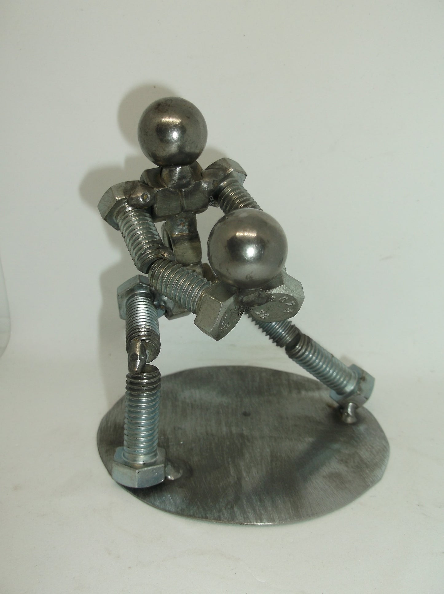 Volleyball Player, Metal Figurine, Upcycled Metal Art