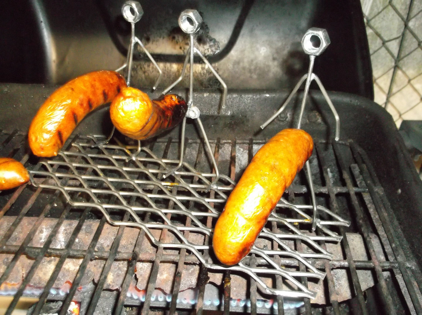 Triple Metal Art Grill Guy, Barbeque, BBQ, Metal Art, brat/hotdog cooker