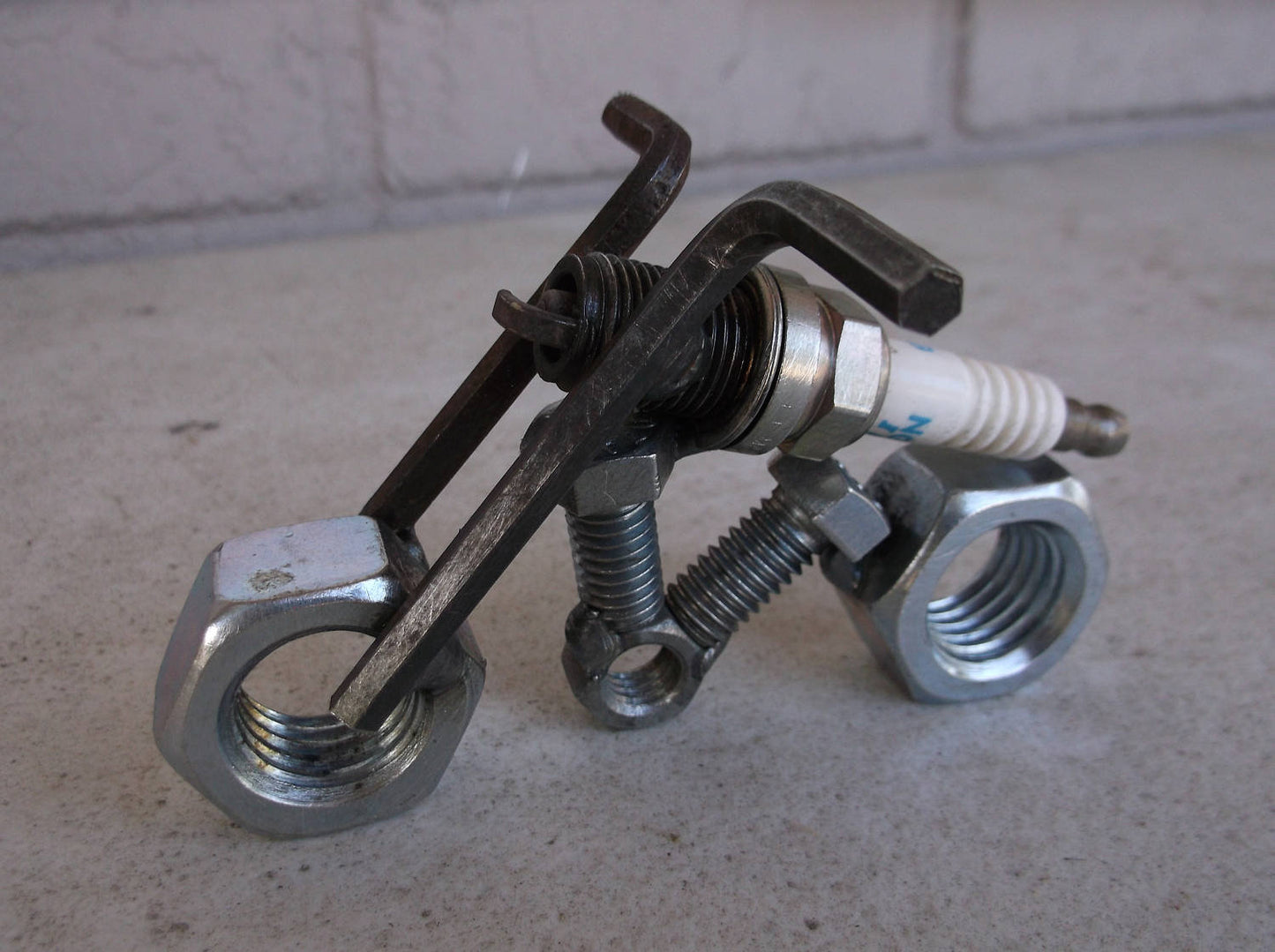 Recycled Spark Plug Motorcycle