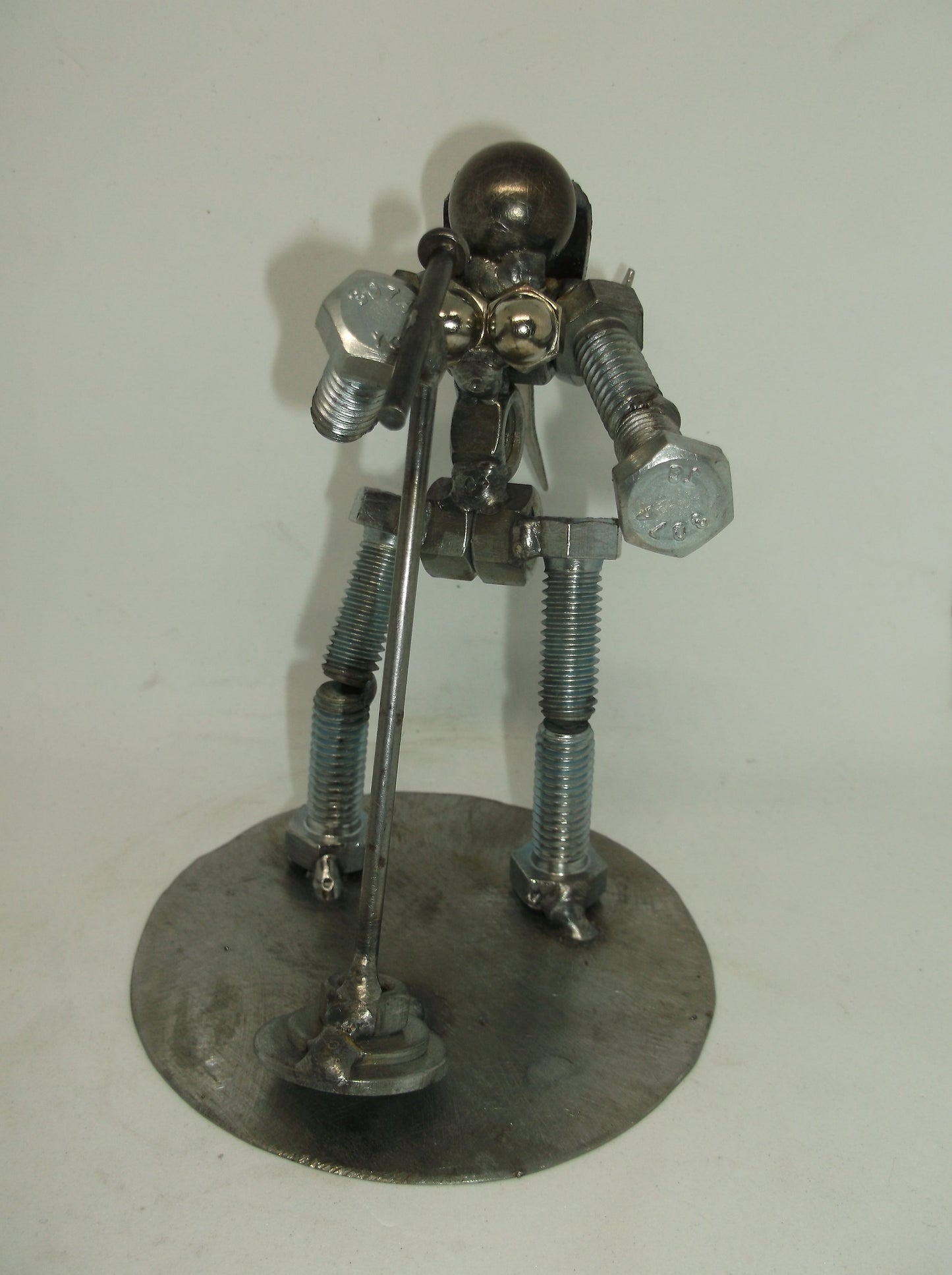 Female Singer Metal Bolt Figurine, Up cycled Art, Musician