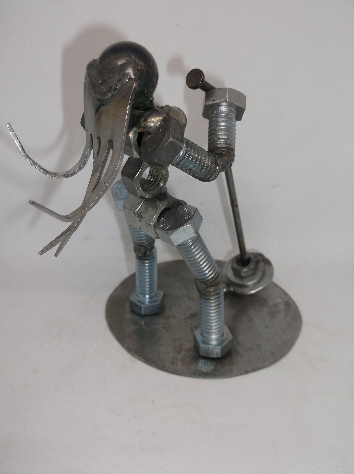 Female Singer Metal Bolt Figurine, Up cycled Art, Musician