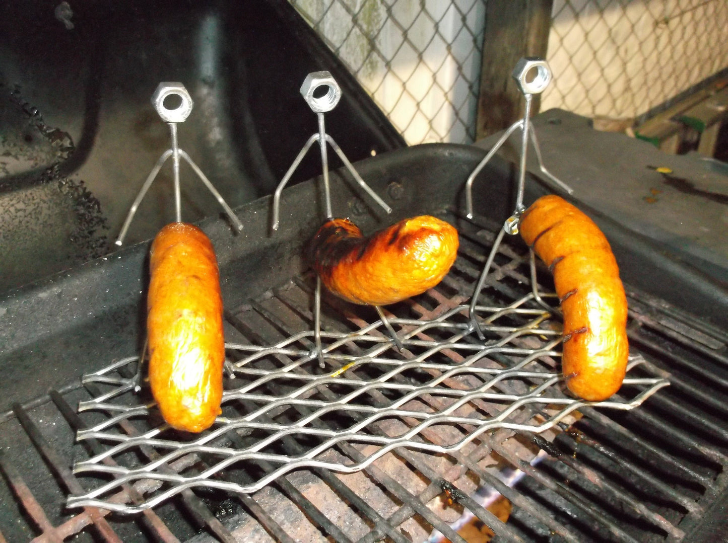 Triple Metal Art Grill Guy, Barbeque, BBQ, Metal Art, brat/hotdog cooker