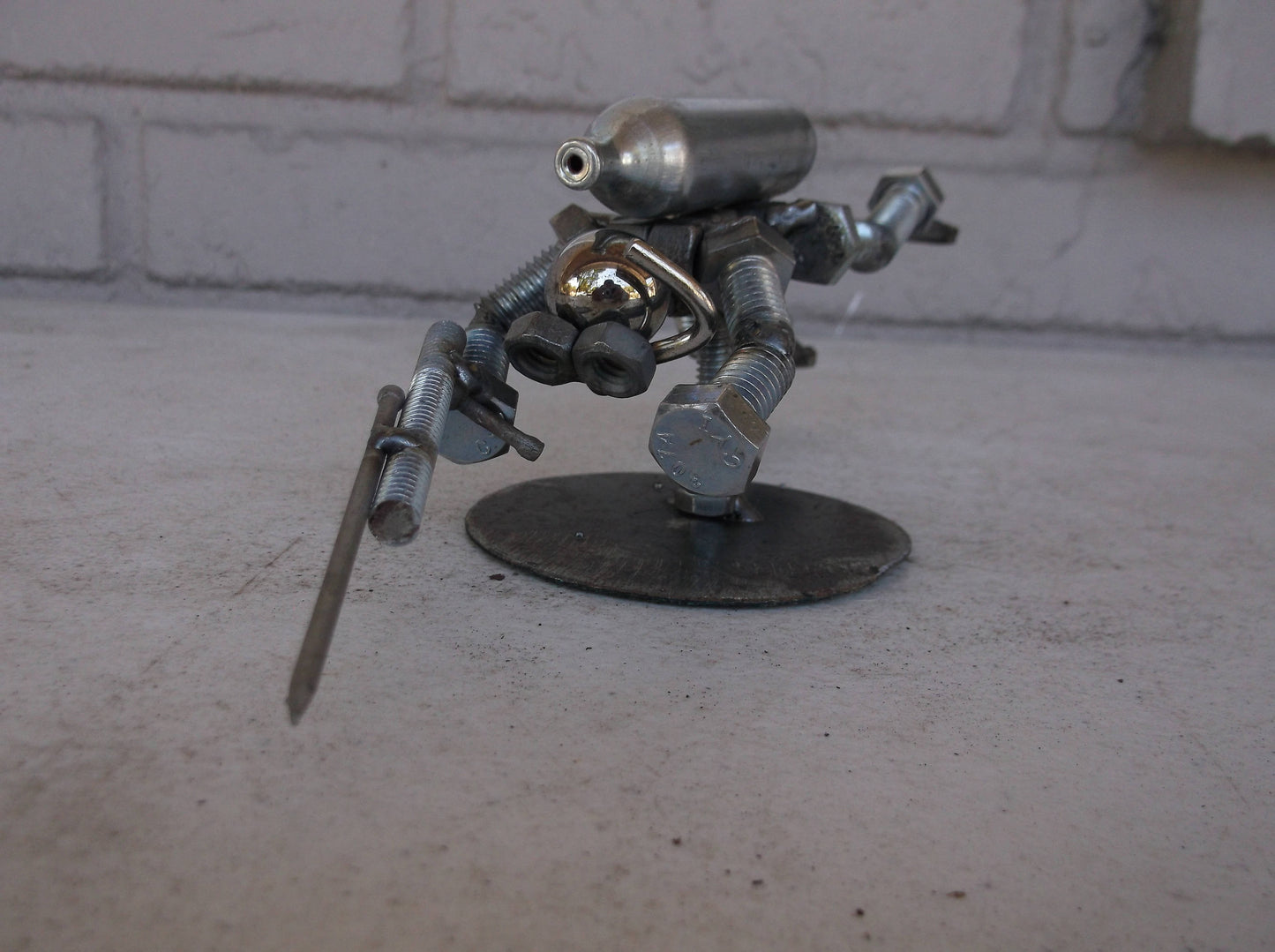 Scuba Diver Metal Bolt Figurine, Water Sports Welded Art