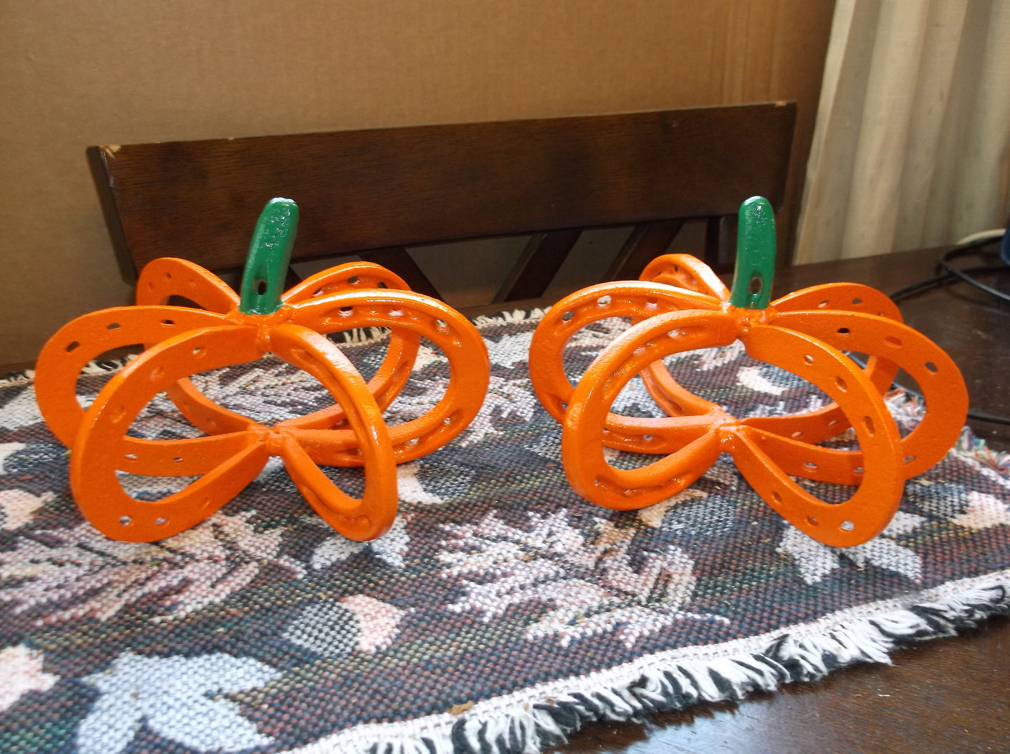 Horseshoe Pumpkin, Halloween Welded Metal Art Decorations