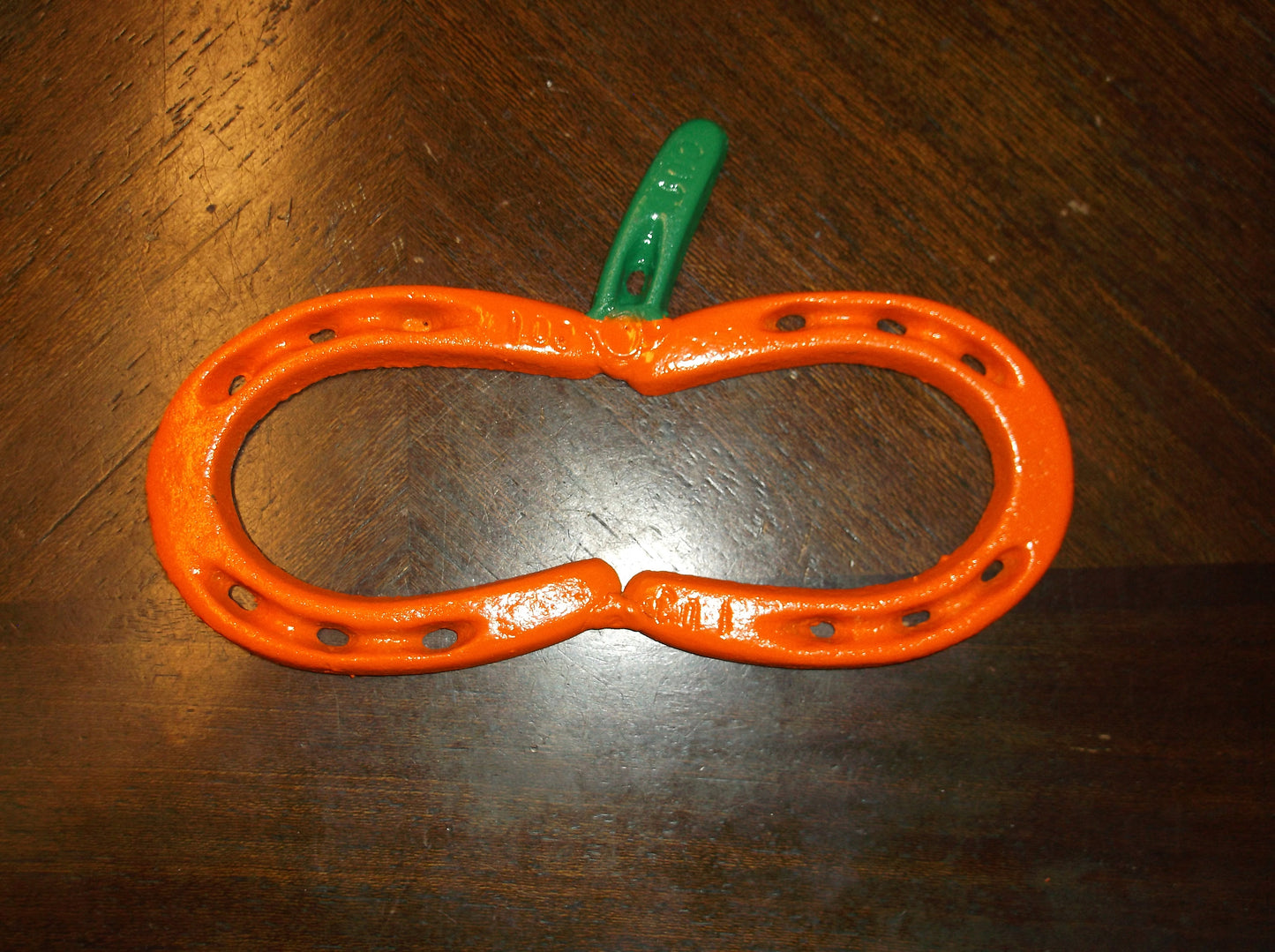 Horseshoe Pumpkin,  Metal Art, Halloween, Decoration, Up cycled Art