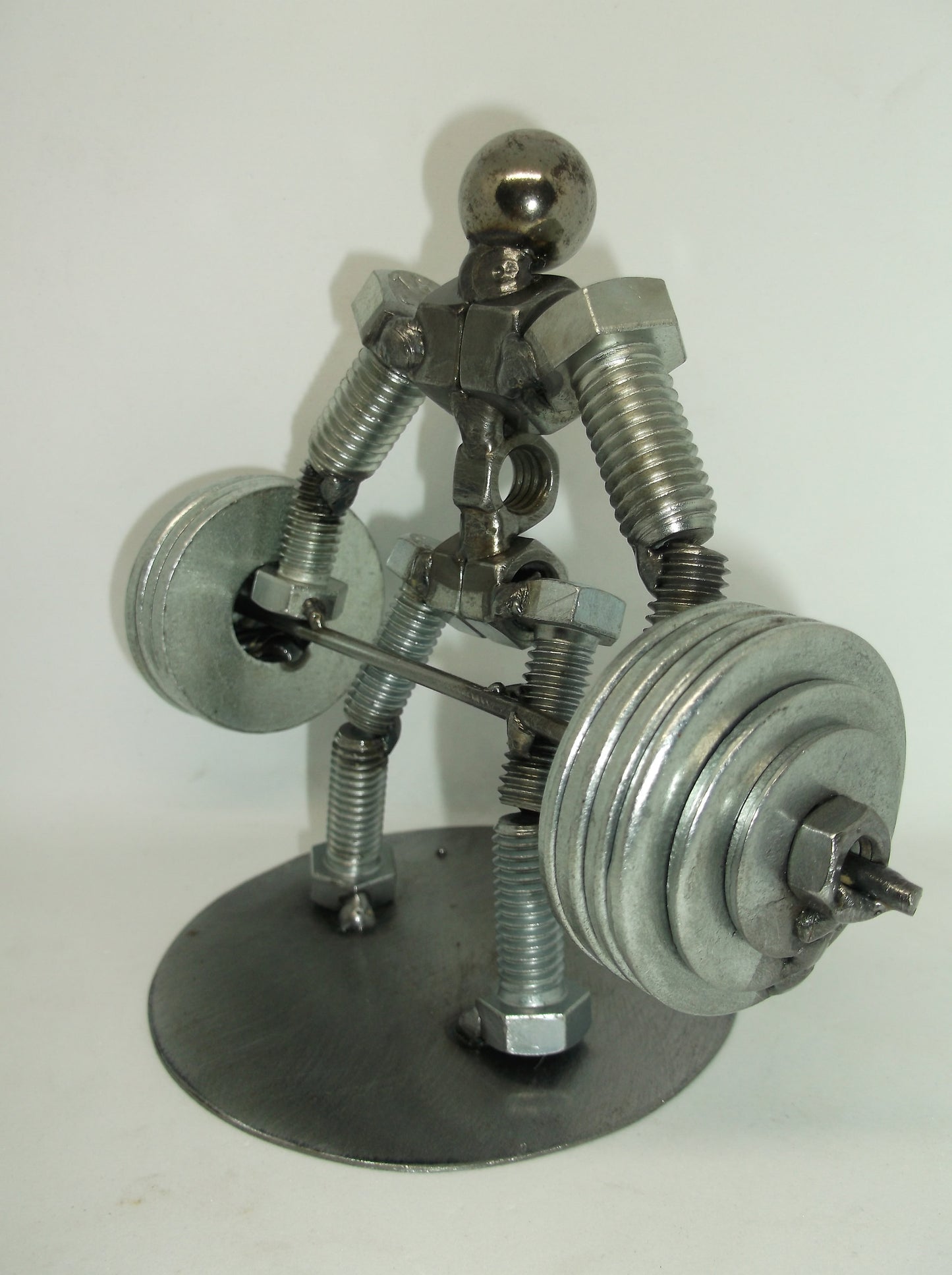 4 Plates Dead Lift Weight Lifter, Metal Bolt Figurine, Athlete