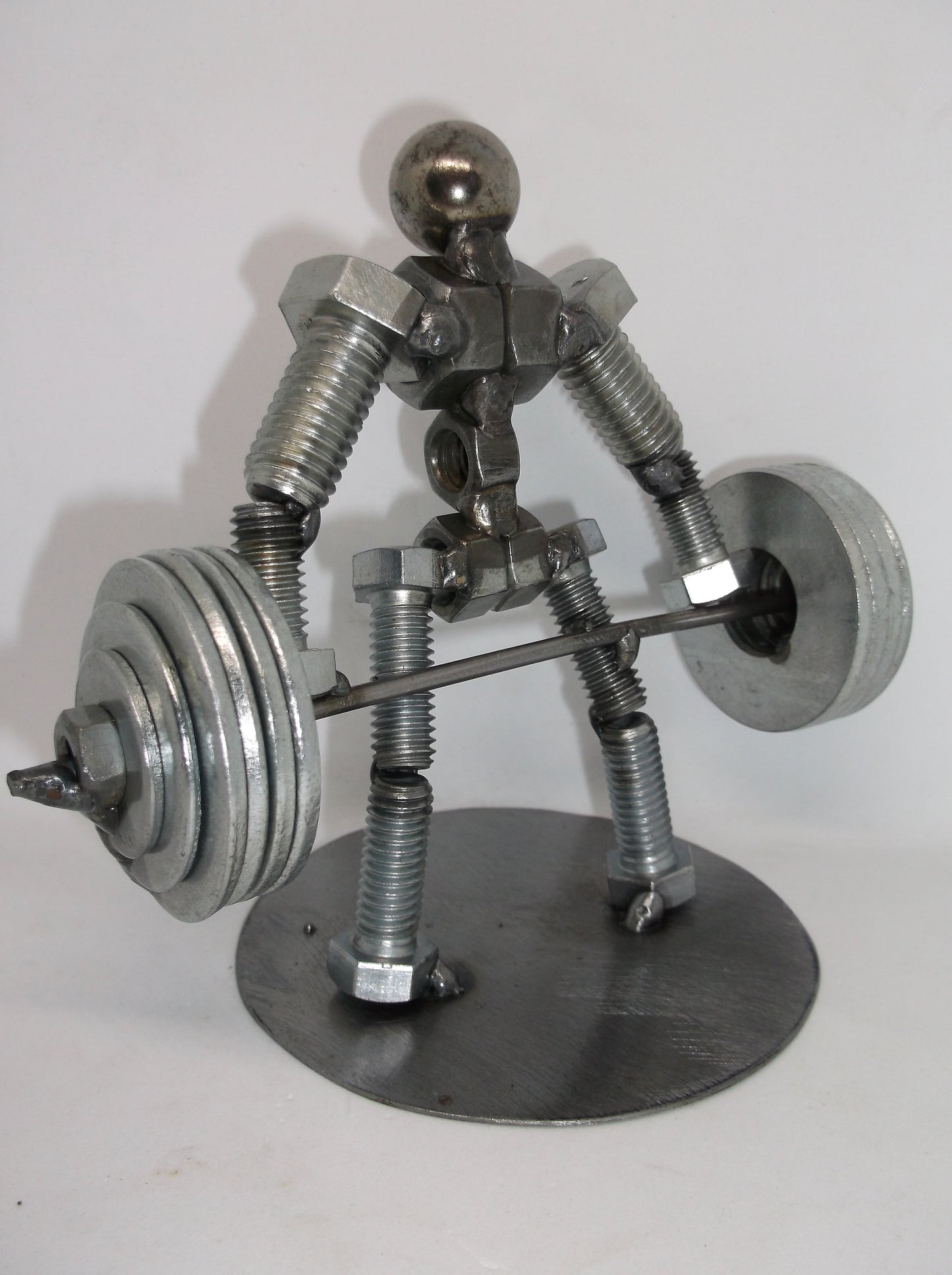 4 Plates Dead Lift Weight Lifter, Metal Bolt Figurine, Athlete