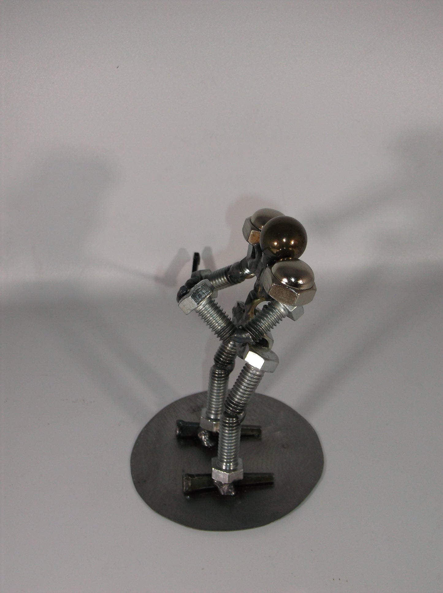 Hockey Player, Metal Bolt Figurine, Athlete, ice skate art sports