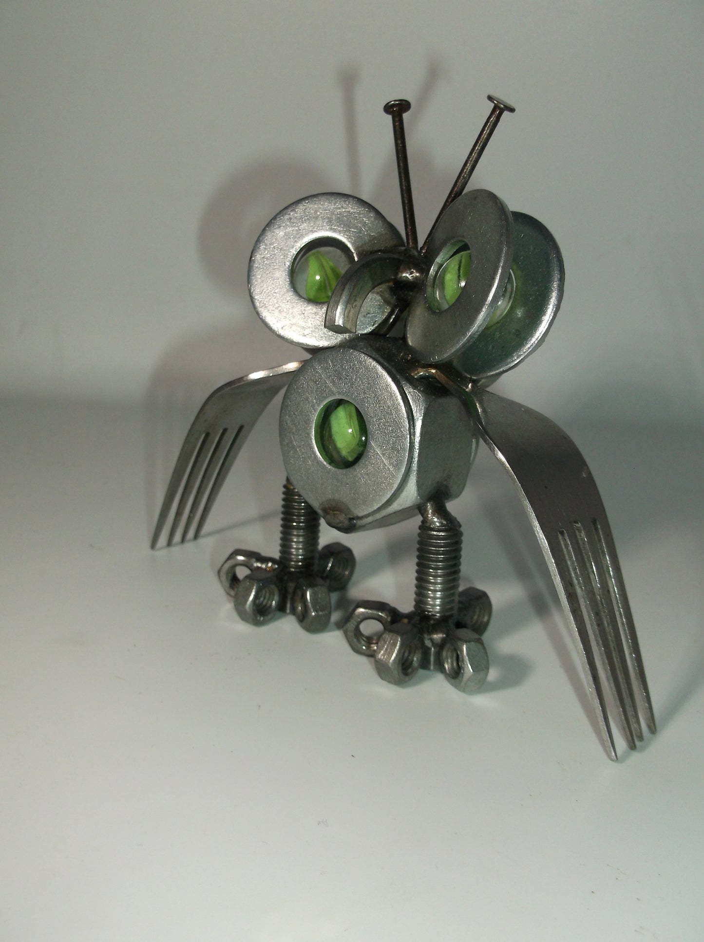 Green Owl Metal Magnet