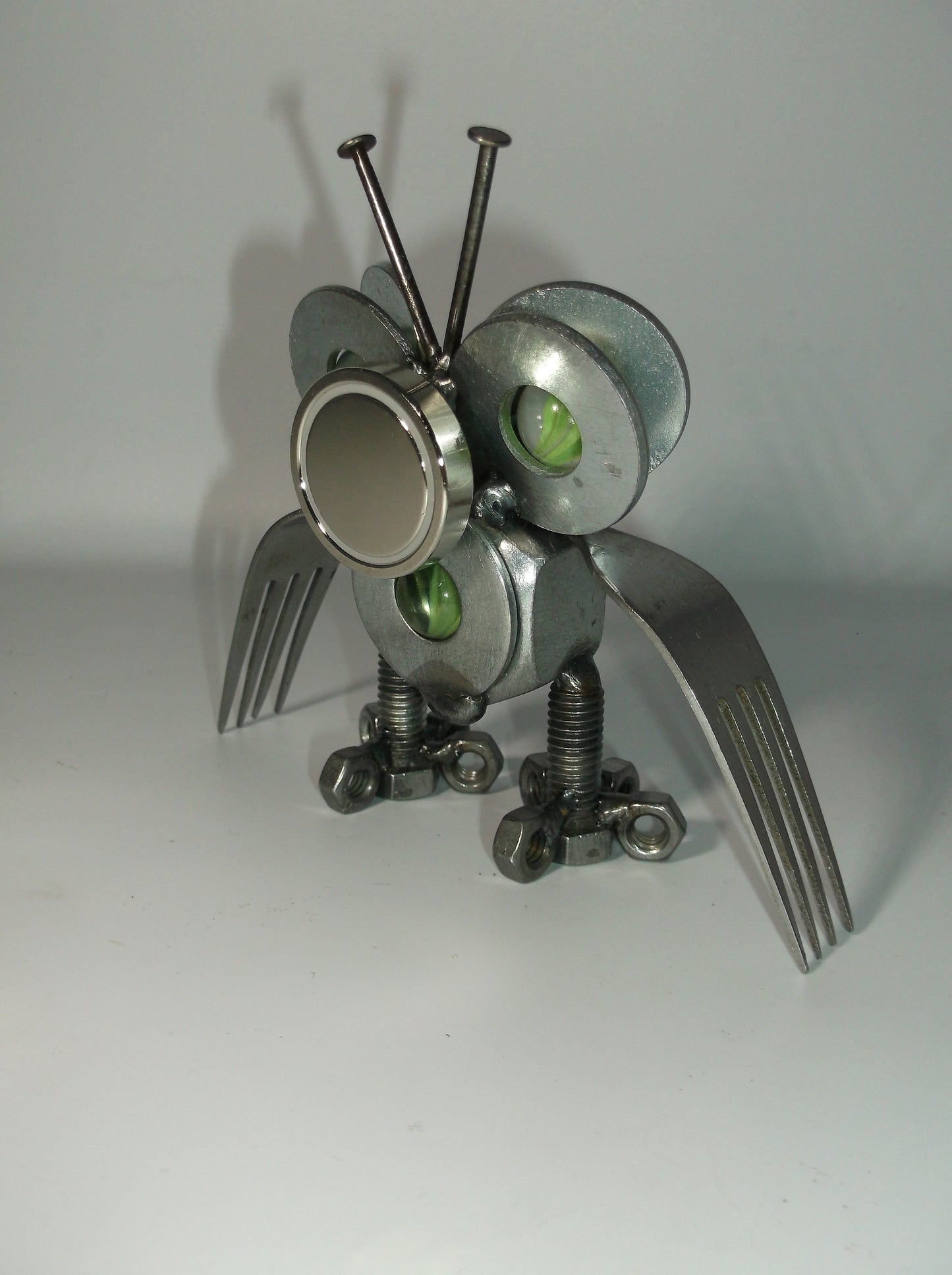 Green Owl Metal Magnet