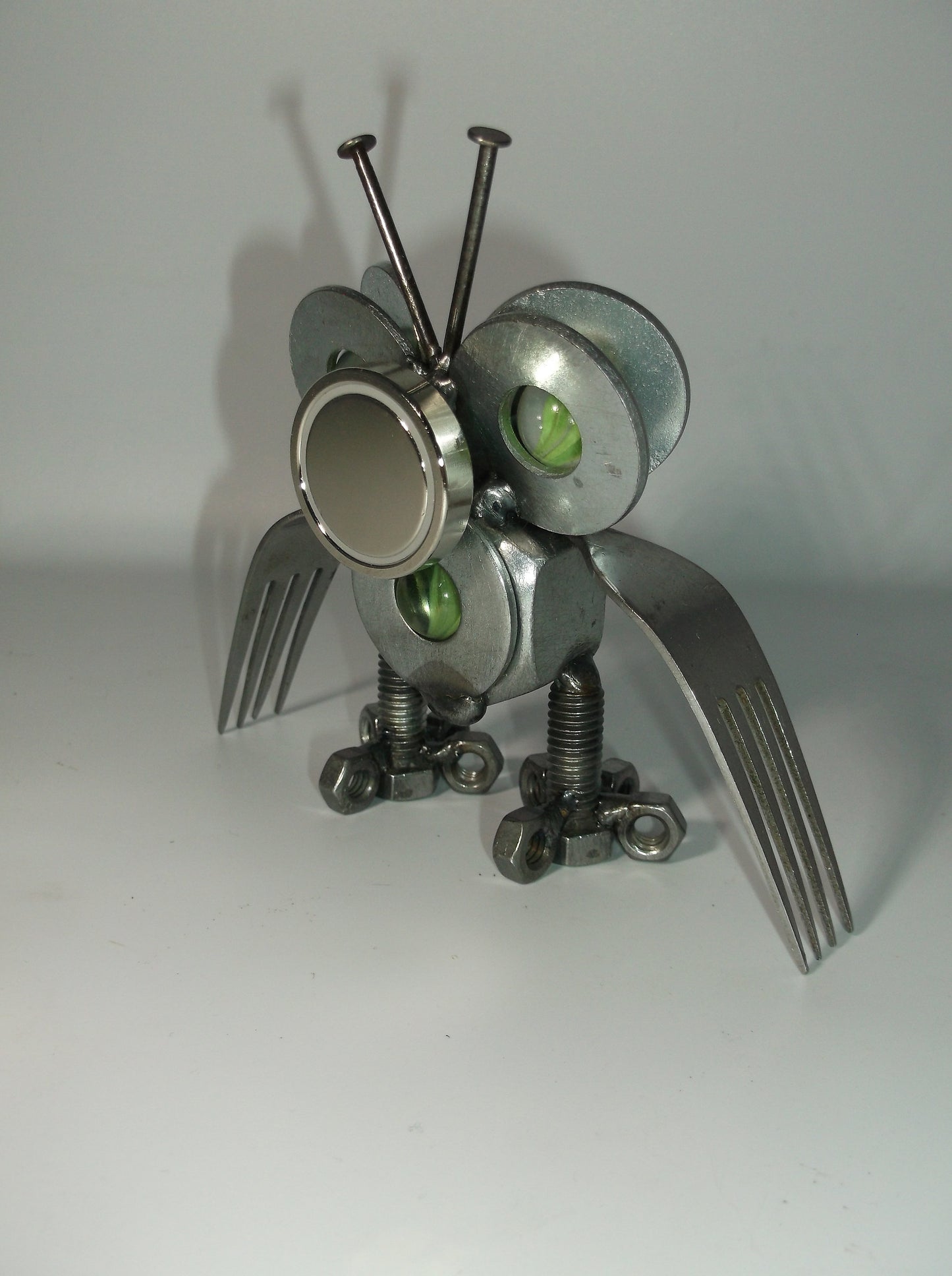 Green Owl Metal Magnet