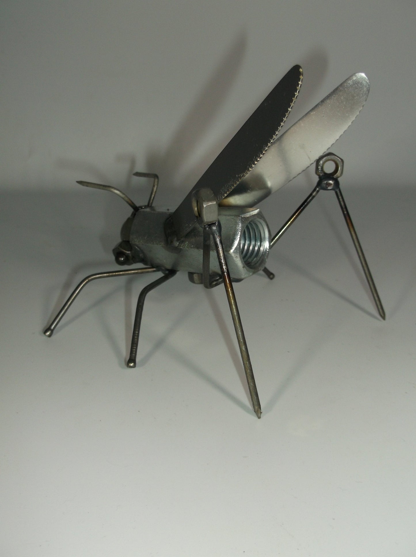 Grasshopper Metal Sculpture, Insects, garden stake, yard art