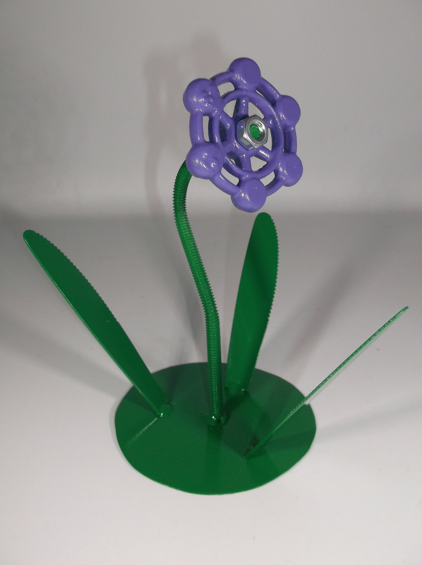Purple Metal Flower, Floral Decor, Faucet Flower Welded Art