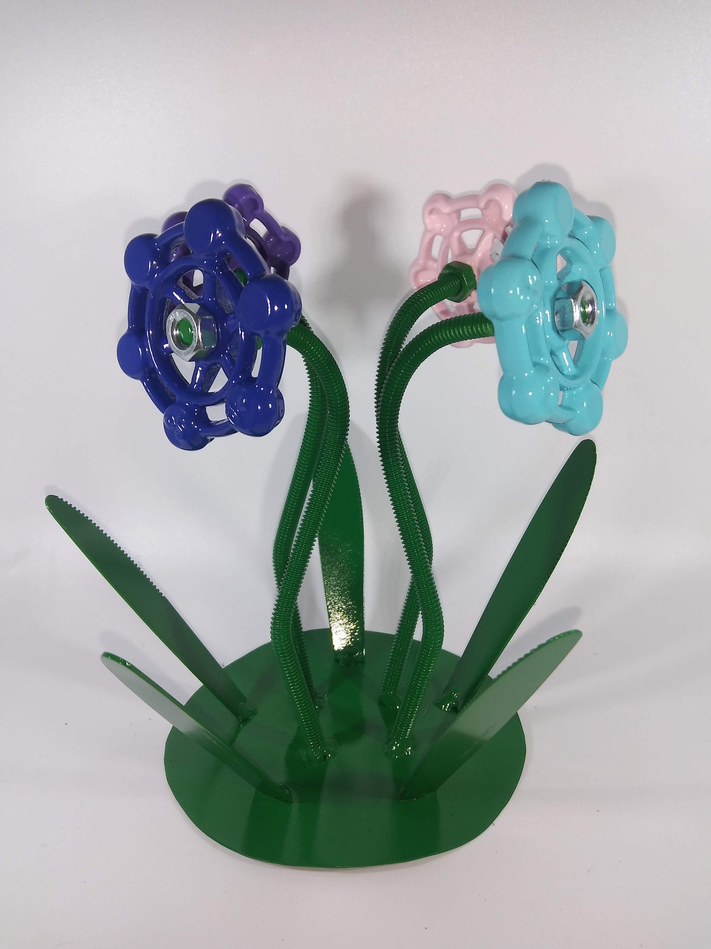 Four Metal Flowers, Faucet Flowers Bouquet,  Metal Floral Decor