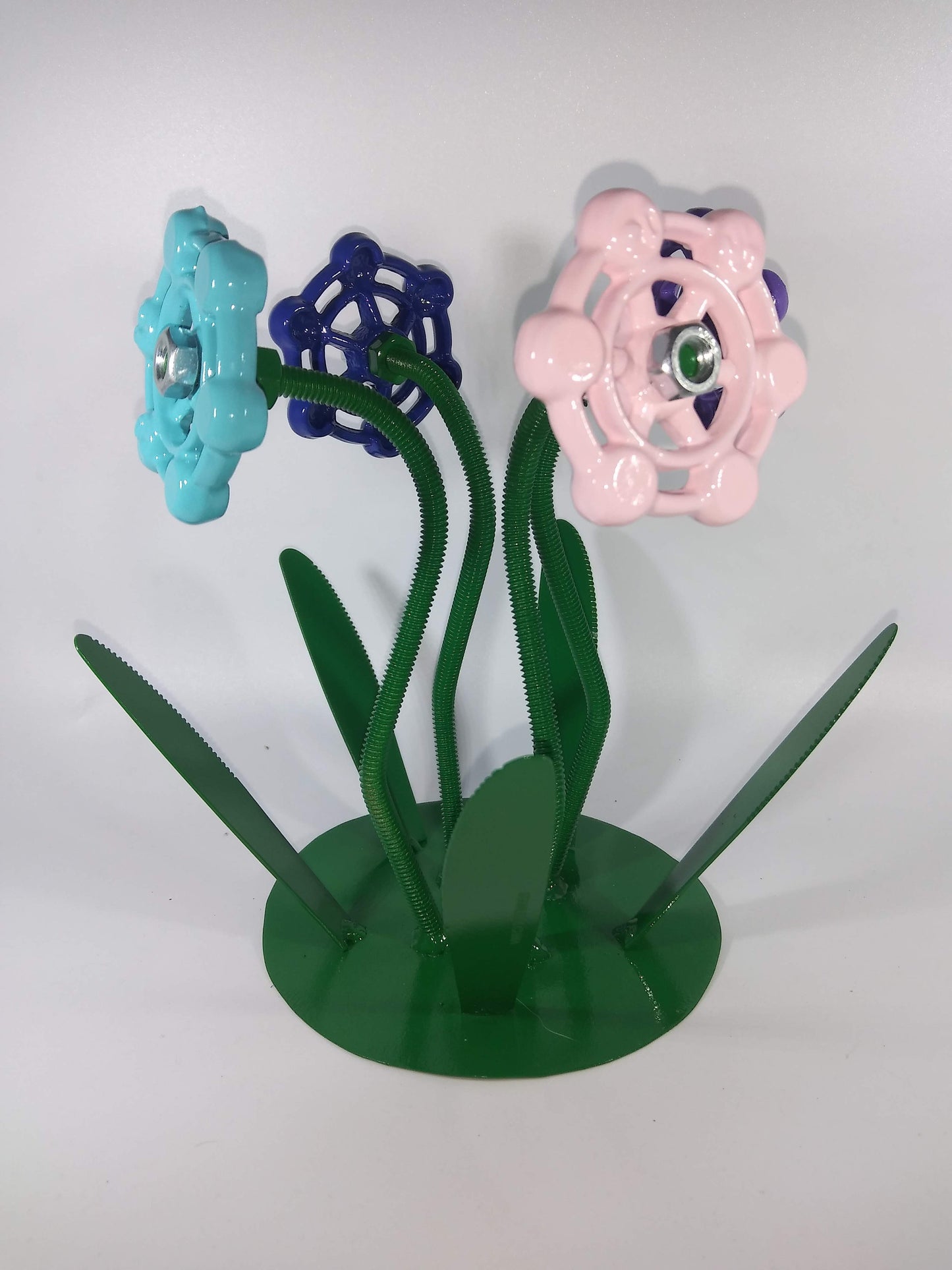 Four Metal Flowers, Faucet Flowers Bouquet,  Metal Floral Decor