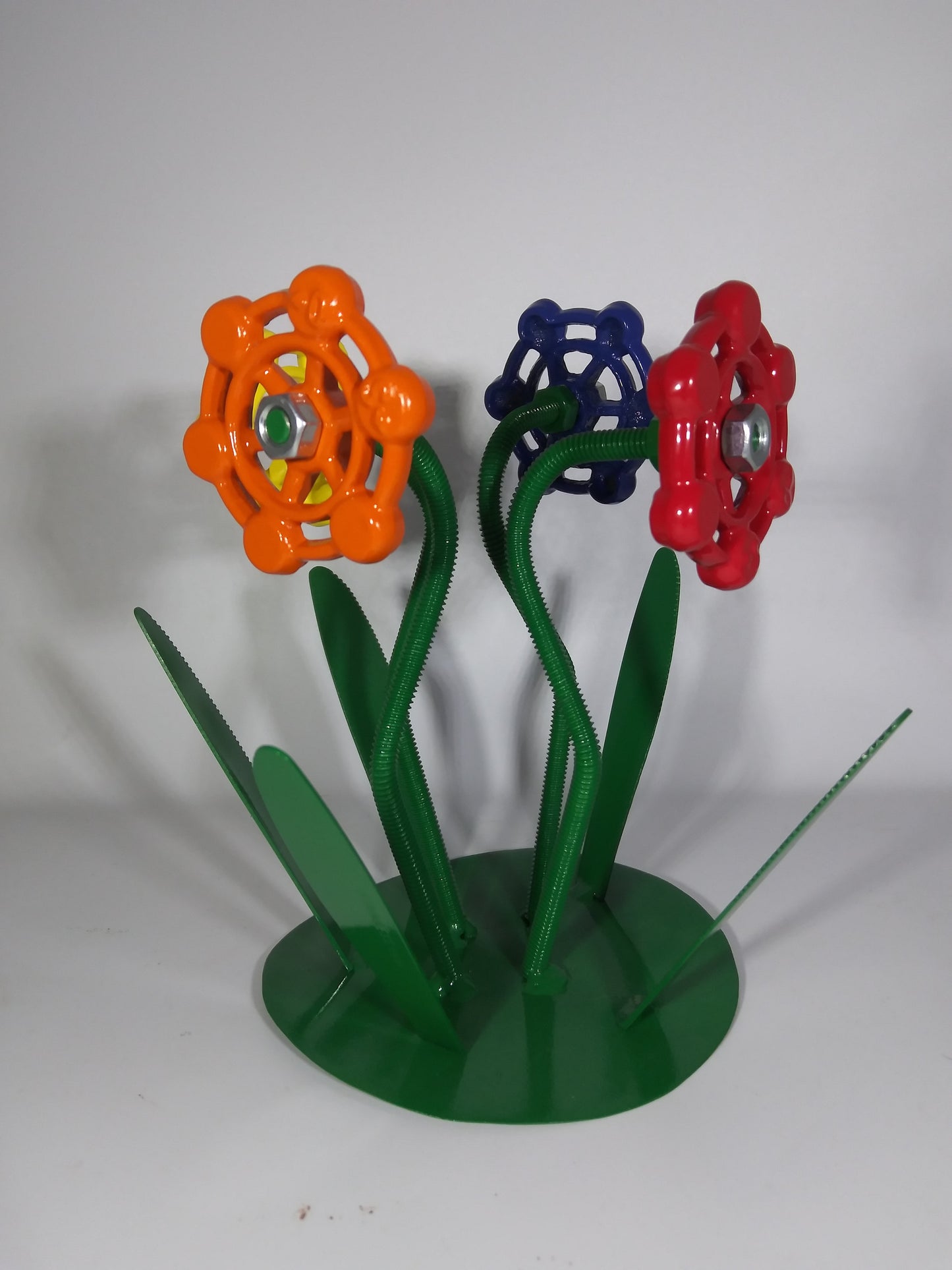 Four Metal Flowers, Faucet Flowers Bouquet,  Metal Floral Decor