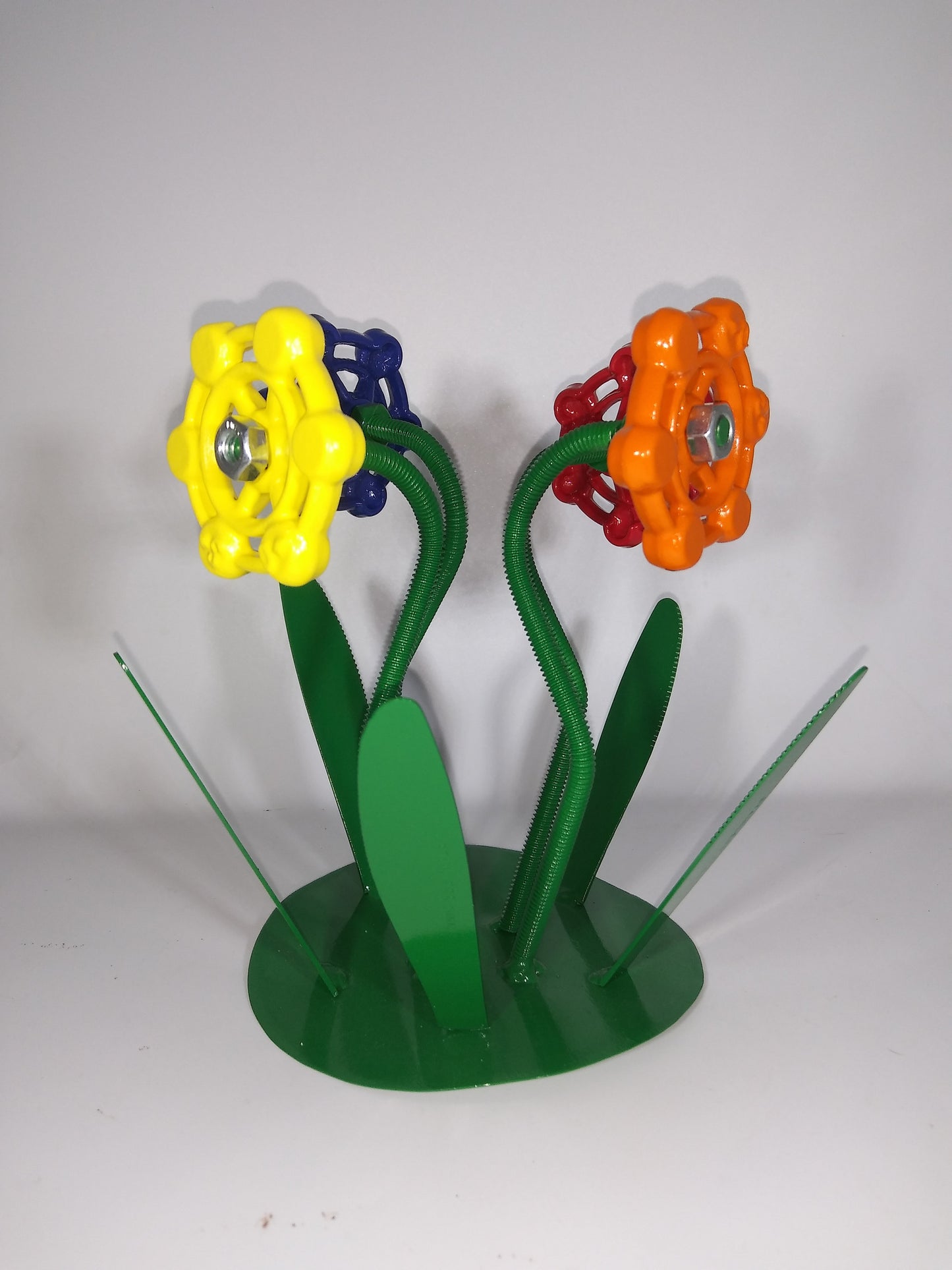 Four Metal Flowers, Faucet Flowers Bouquet,  Metal Floral Decor