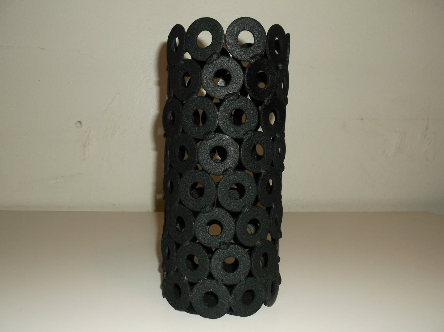 Black Vase, Metal Home Decor, Recycled Art and Sculpture