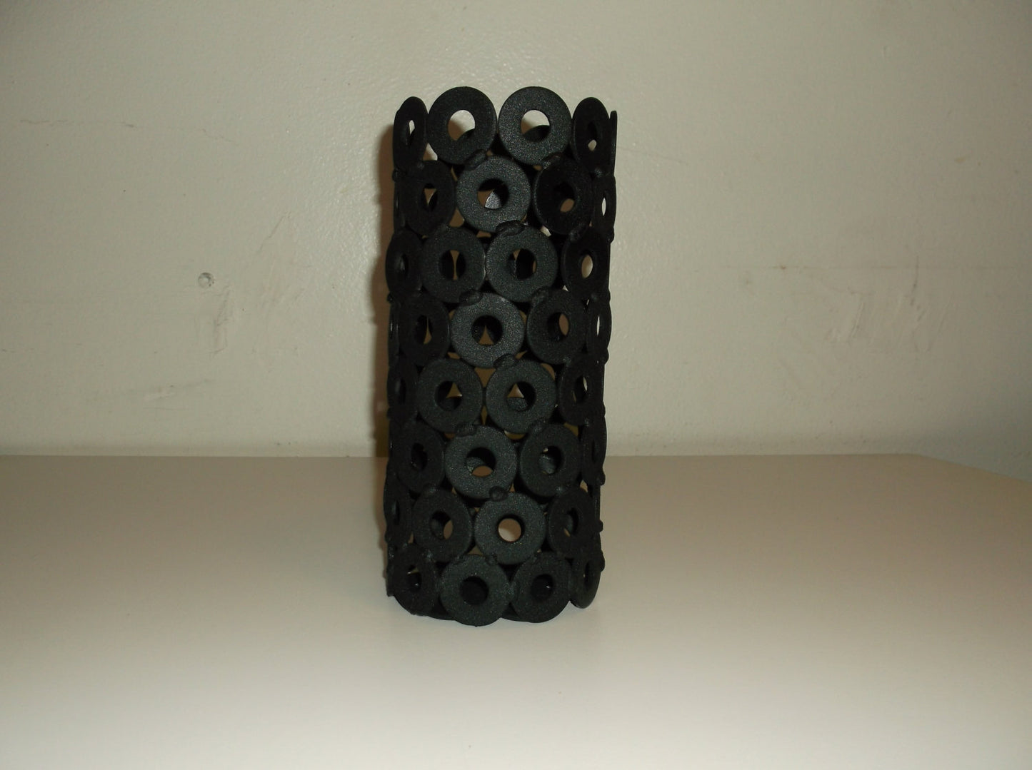 Black Vase, Metal Home Decor, Recycled Art and Sculpture