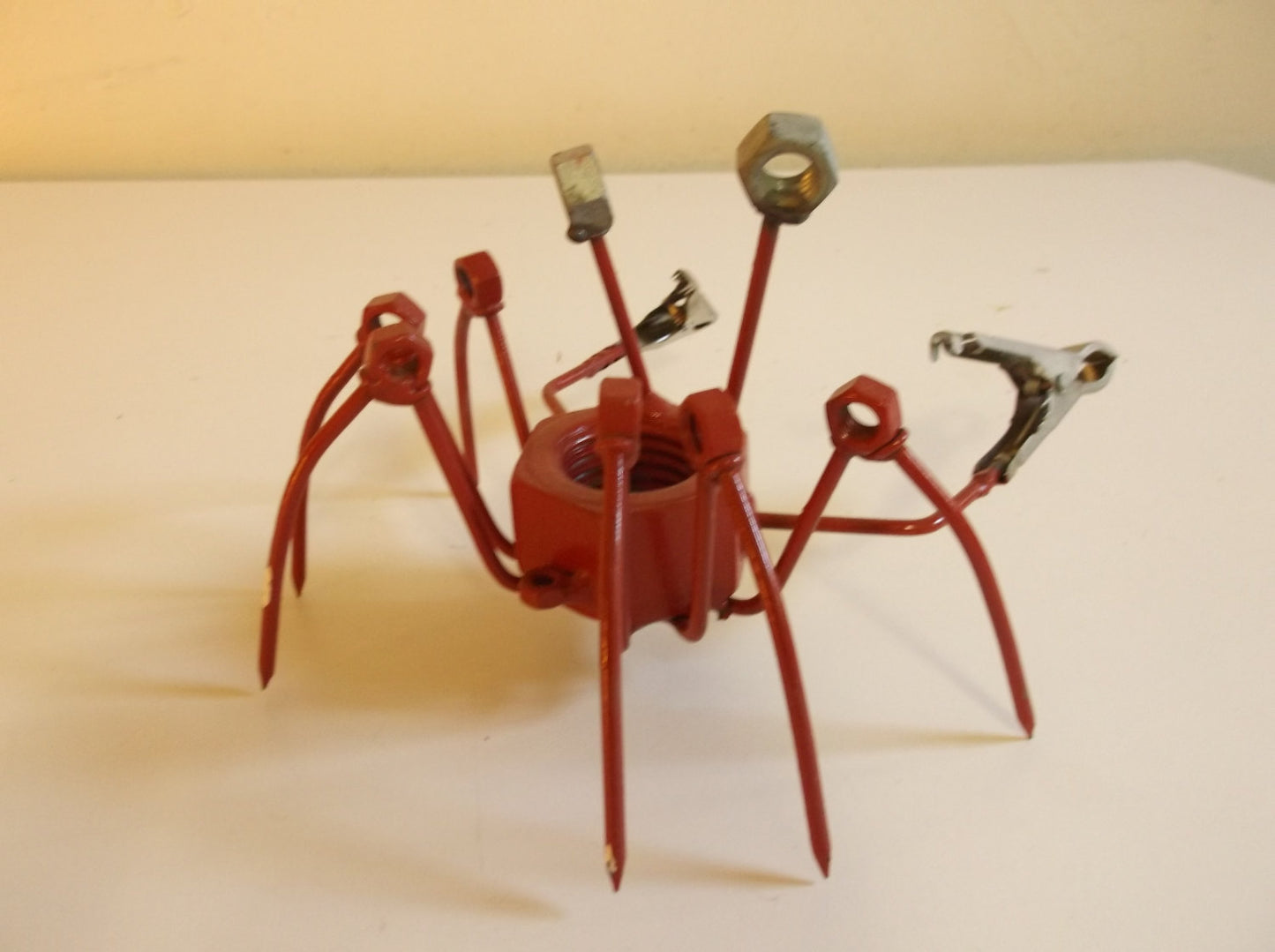 Red Pincer Crab, Metal Sculpture, Welded Art
