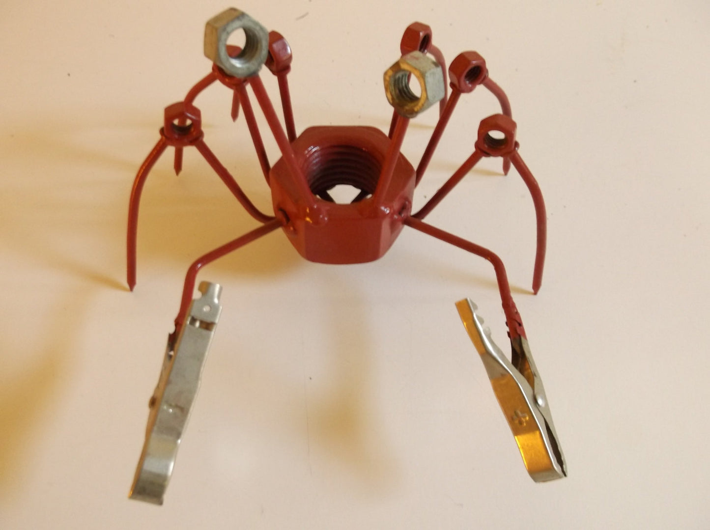 Red Pincer Crab, Metal Sculpture, Welded Art