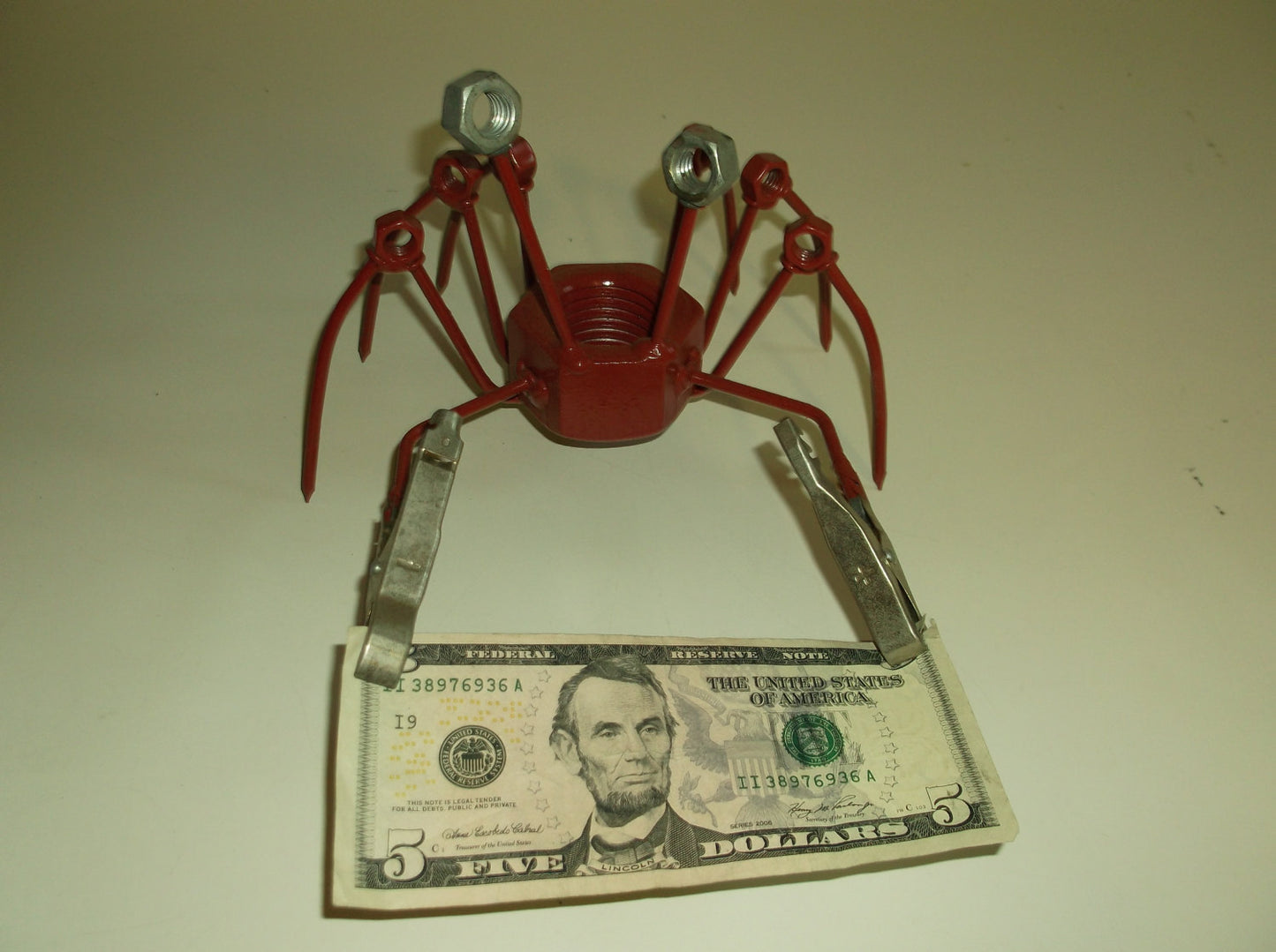 Red Pincer Crab, Metal Sculpture, Welded Art