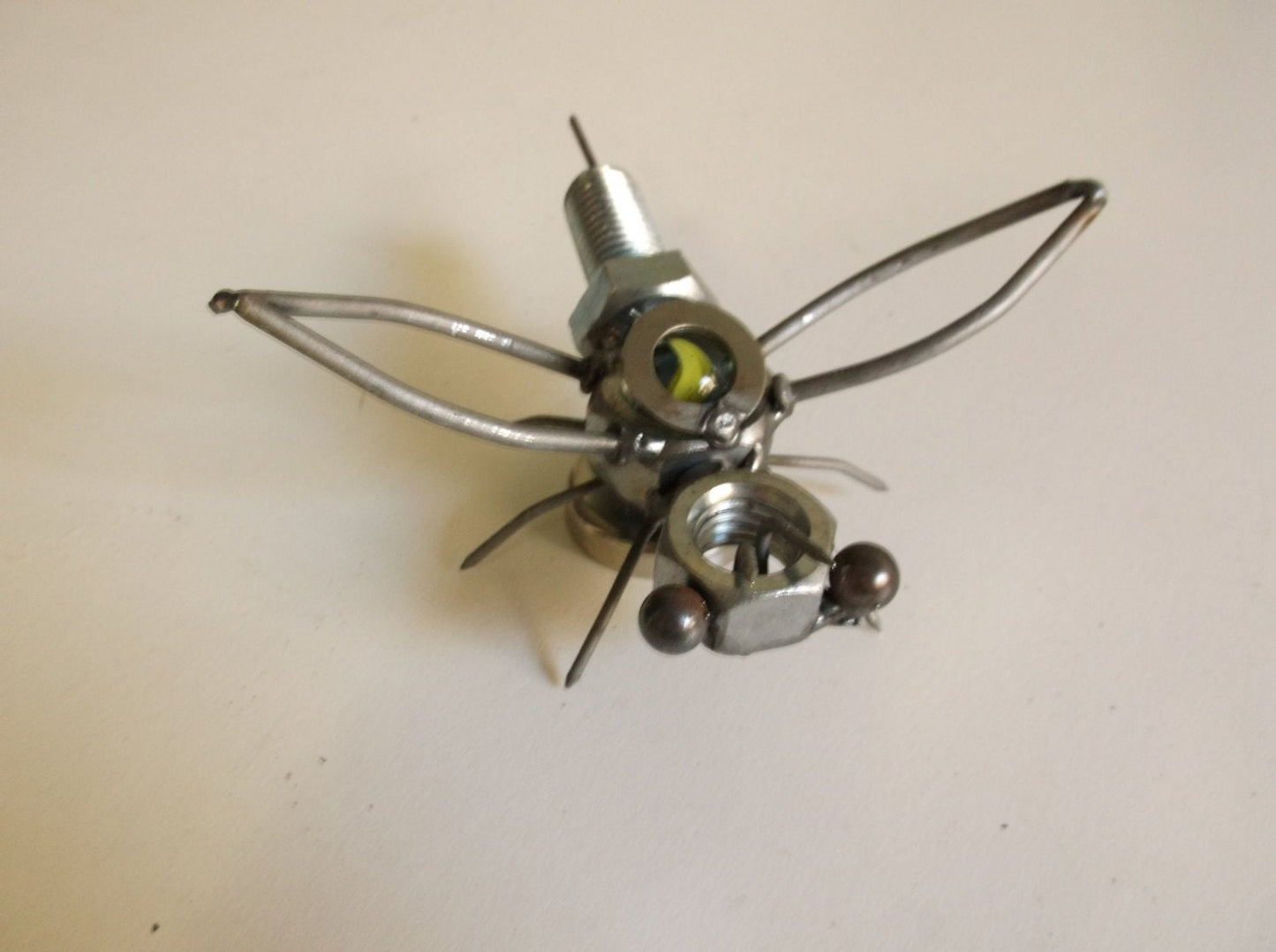 Baby Bee Metal Magnet, miniature bumble bee, welded yard art