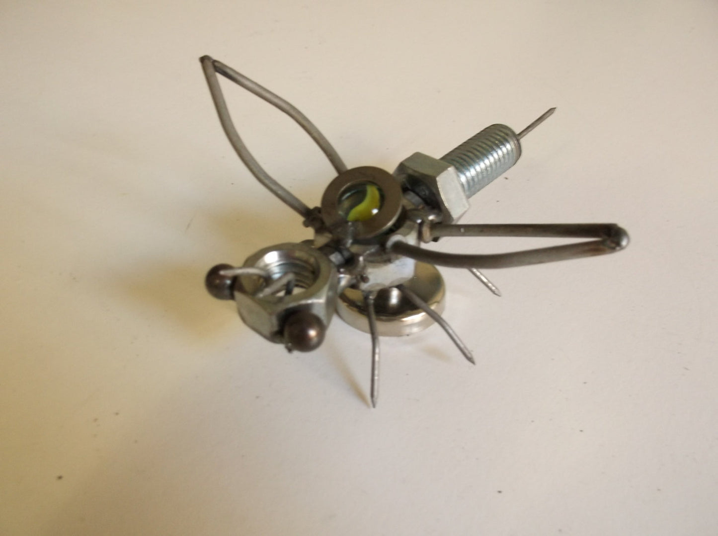 Baby Bee Metal Magnet, miniature bumble bee, welded yard art